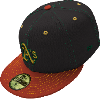 A's on an Orange & Black Cap